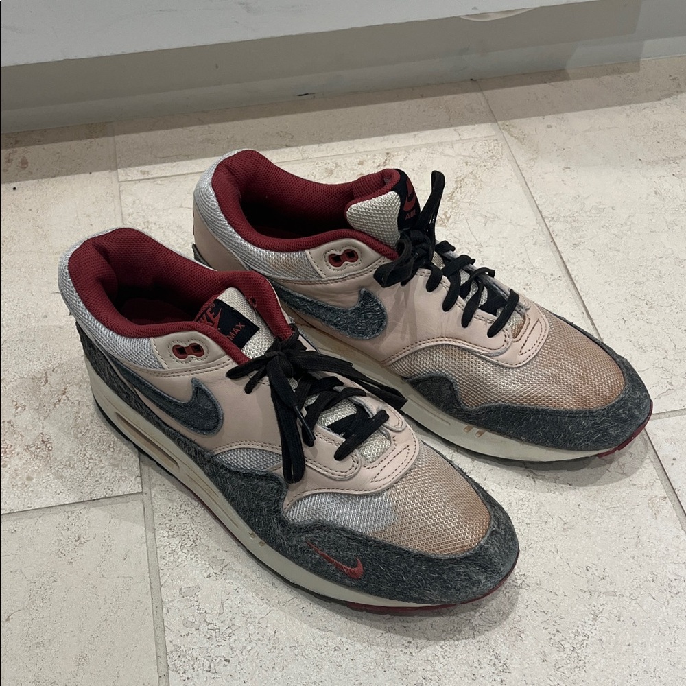 Nike Sneakers - Cream, Red, and Gray